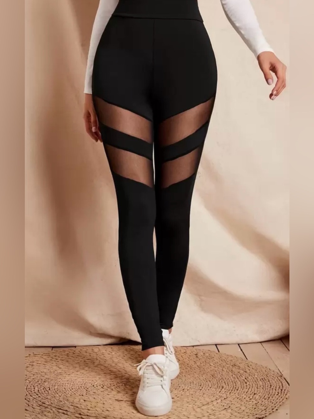 +Mesh Leggings+